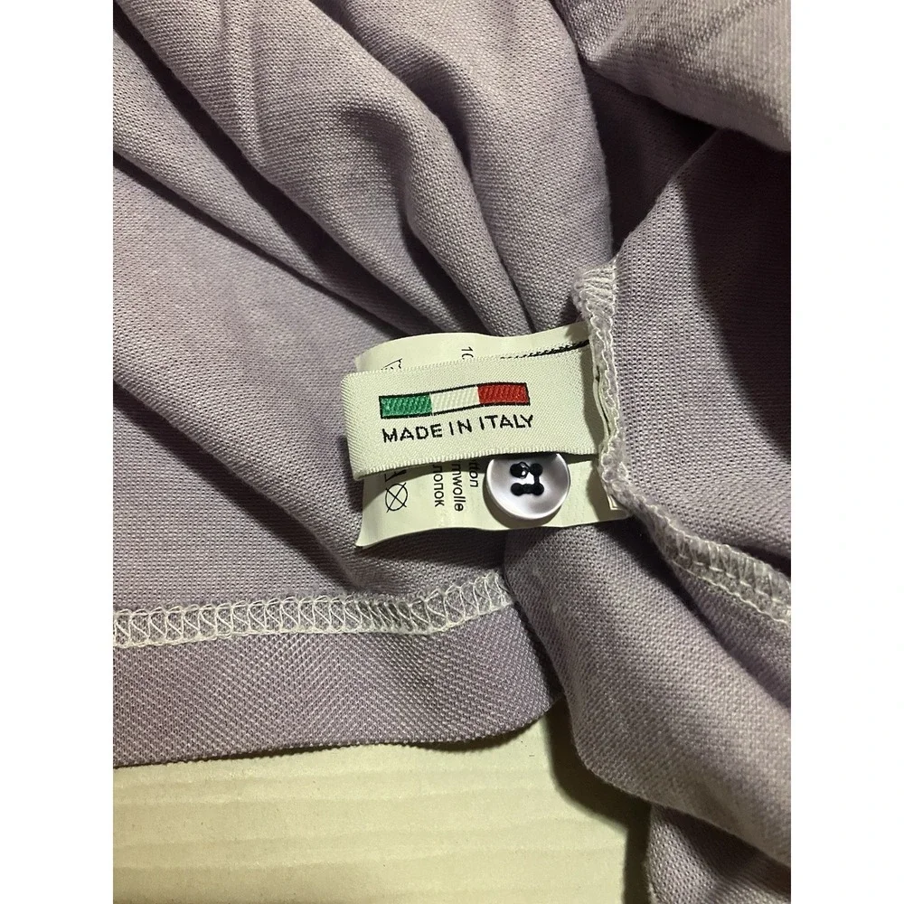 Lorenzoni Golf Polo Shirt Size Large Men Extra Fine‎ Cotton Purple Made In Italy